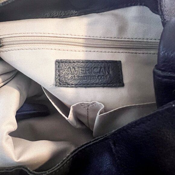 American Leather Co. Avery Sling Hobo Black Leather Shoulder Bag - Picture 10 of 16